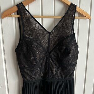 BCBG black lace pleated dress